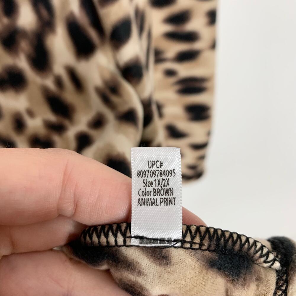 Cuddl Dudds Cardigan Sweater 1x 2x Fleecewear Animal Print Warm Layer Thumbhole - Picture 7 of 10